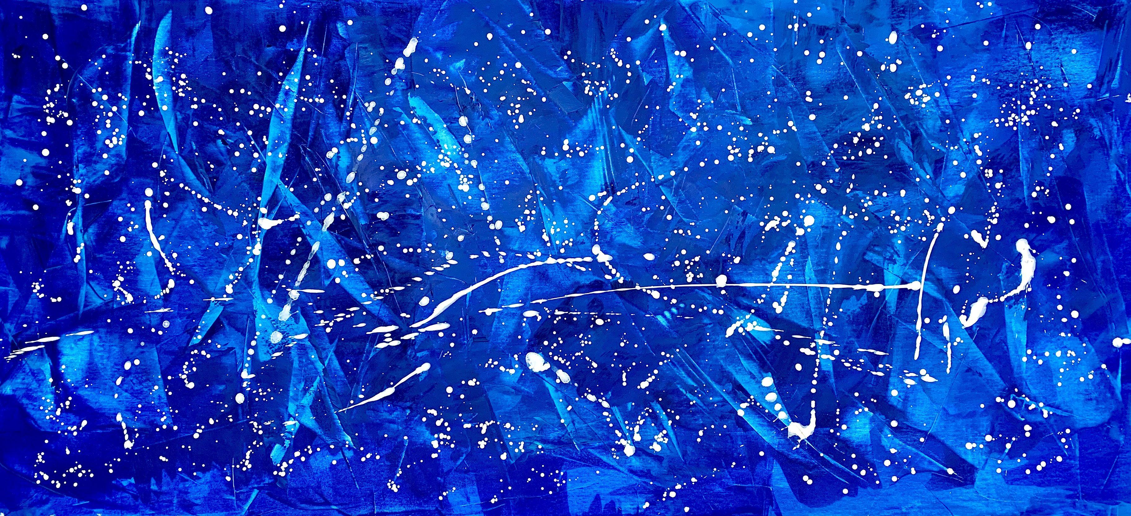 Al di là del mare n. 4624 blu astratto, Pittura, Acrilico su tela