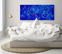Beyond the sea no. 4624 blue abstract, Painting, Acrylic on Canvas