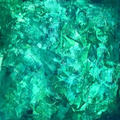 Natureâ€˜s embrace no. 524 large green abstract, Painting, Acrylic on Canvas