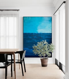 Beyond the sea no. 3824 large blue abstract, Painting, Acrylic on Canvas
