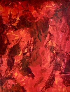 Terra Mystica 3624 extra large red abstract, Painting, Acrylic on Canvas