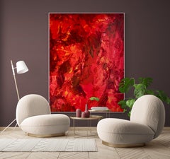 Terra Mystica 3624 extra large red abstract, Painting, Acrylic on Canvas