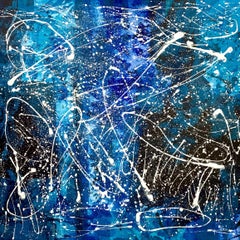 Blue boundless sky 3324 large blue abstract, Painting, Acrylic on Canvas