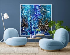 Blue boundless sky 3324 large blue abstract, Painting, Acrylic on Canvas