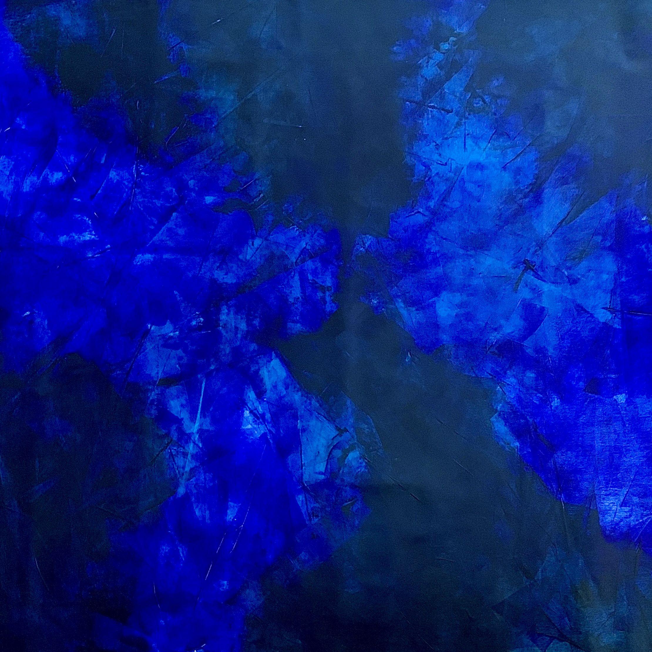Blue abstract no. 3124 Beyond the sea, Painting, Acrylic on Canvas - Art by Anita Kaufmann