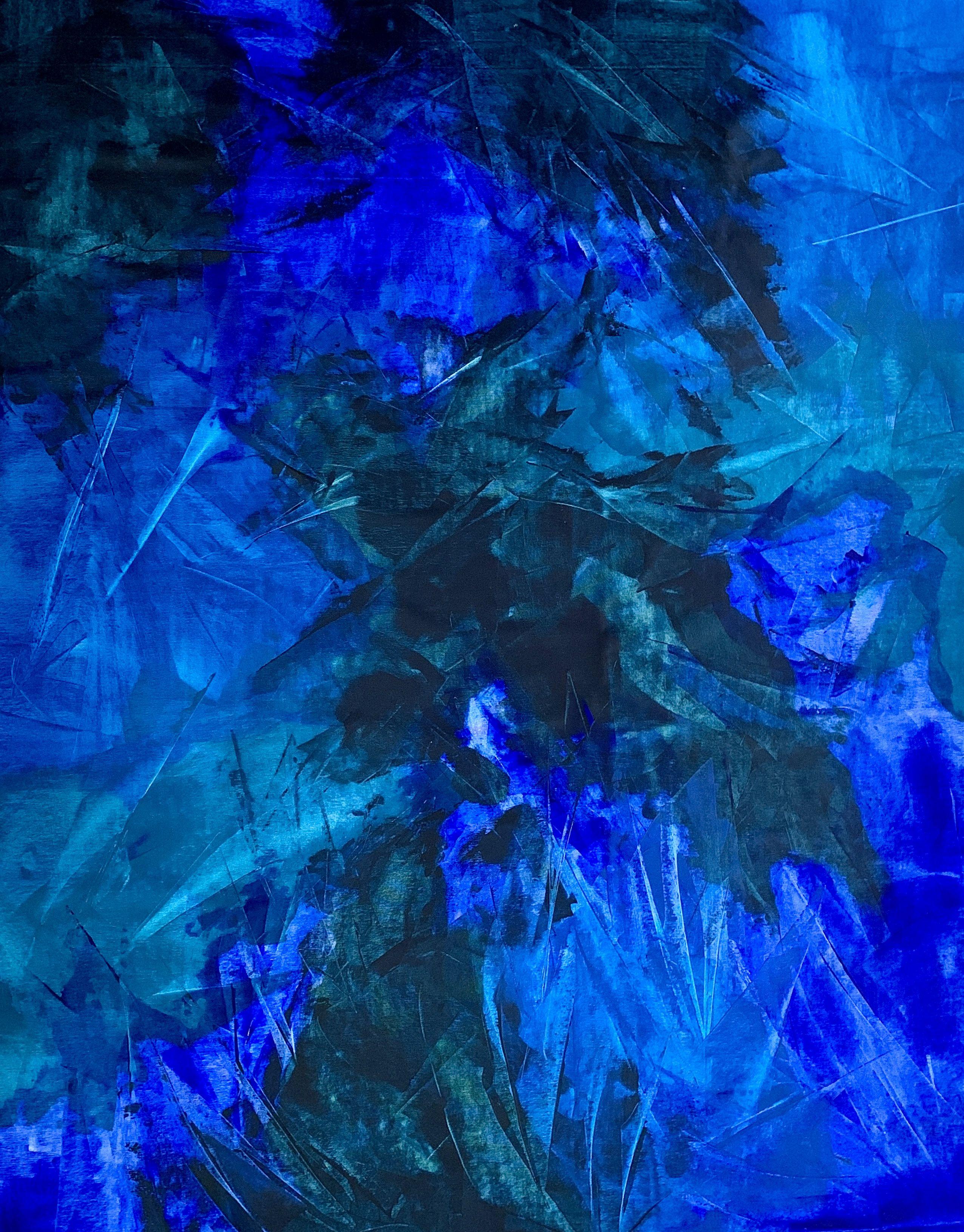Blue Abstract no. 3024 Beyond the sea, Gemälde, Acryl auf Leinwand