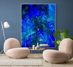 Blue Abstract no. 3024 Beyond the sea, Painting, Acrylic on Canvas