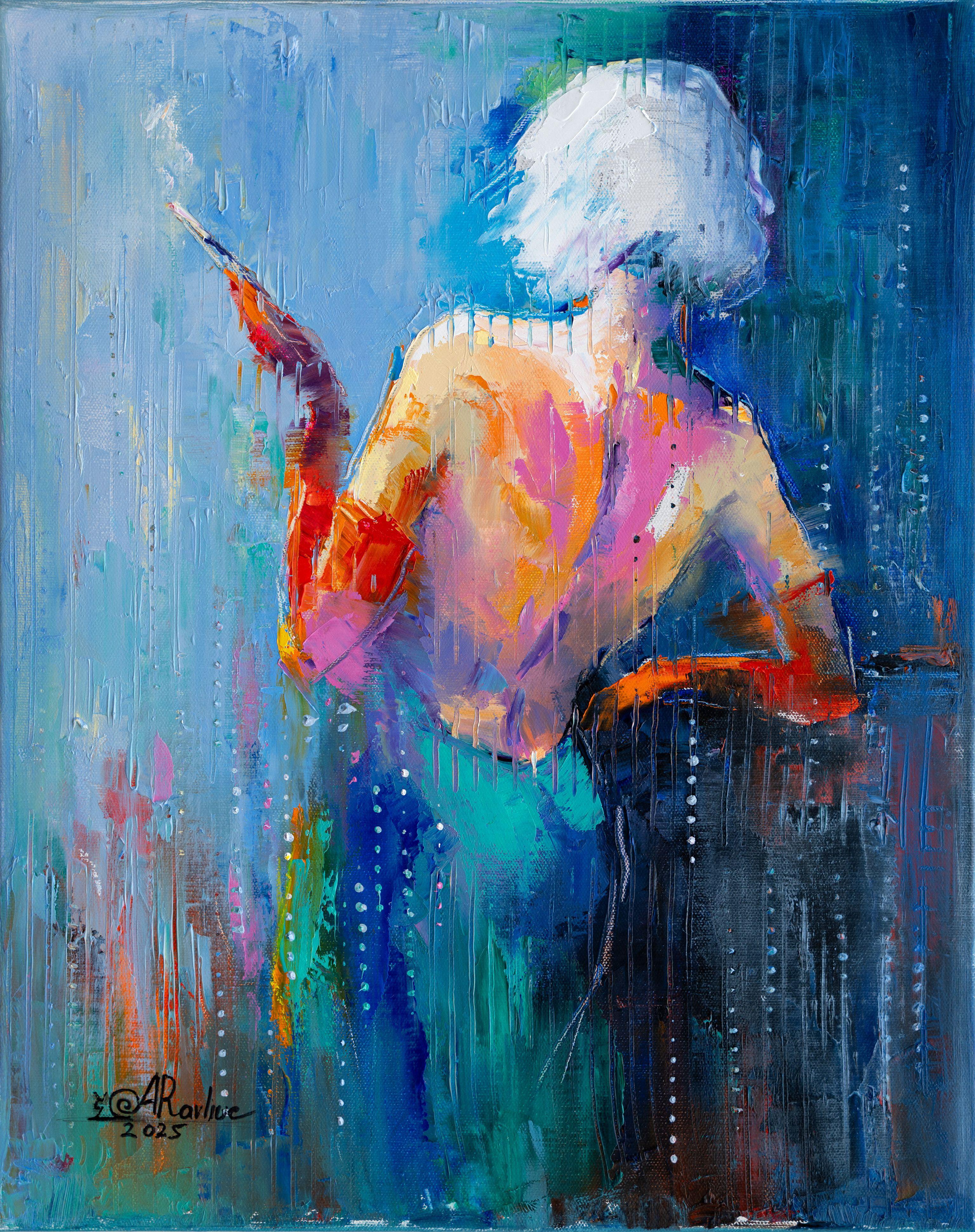 Sigaretta e segreti, Pittura, Olio su tela - Art di Anna Ravliuc