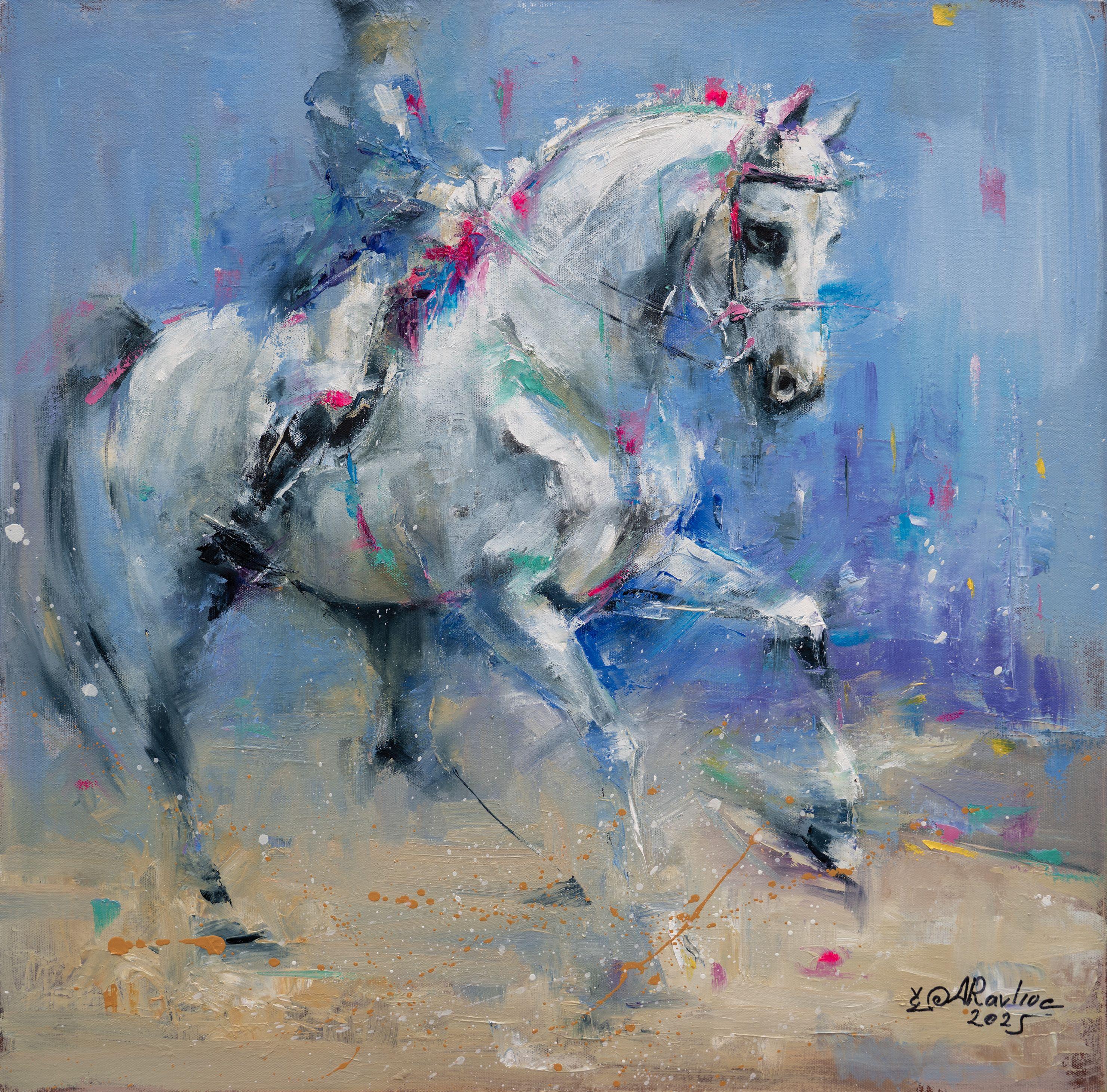 White Grace, Painting, Oil on Canvas - Art by Anna Ravliuc