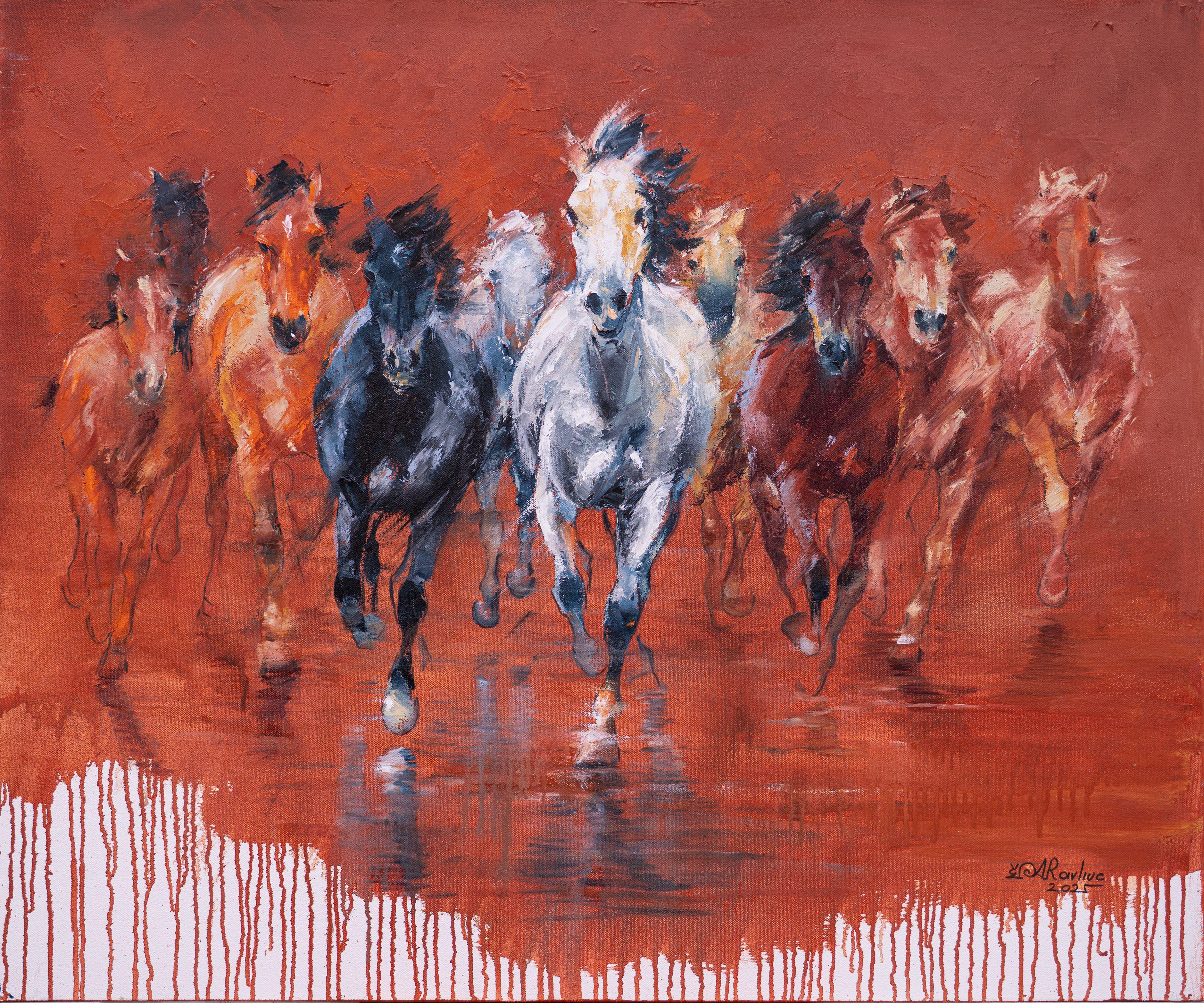 The Leading Light, Painting, Oil on Canvas - Art by Anna Ravliuc