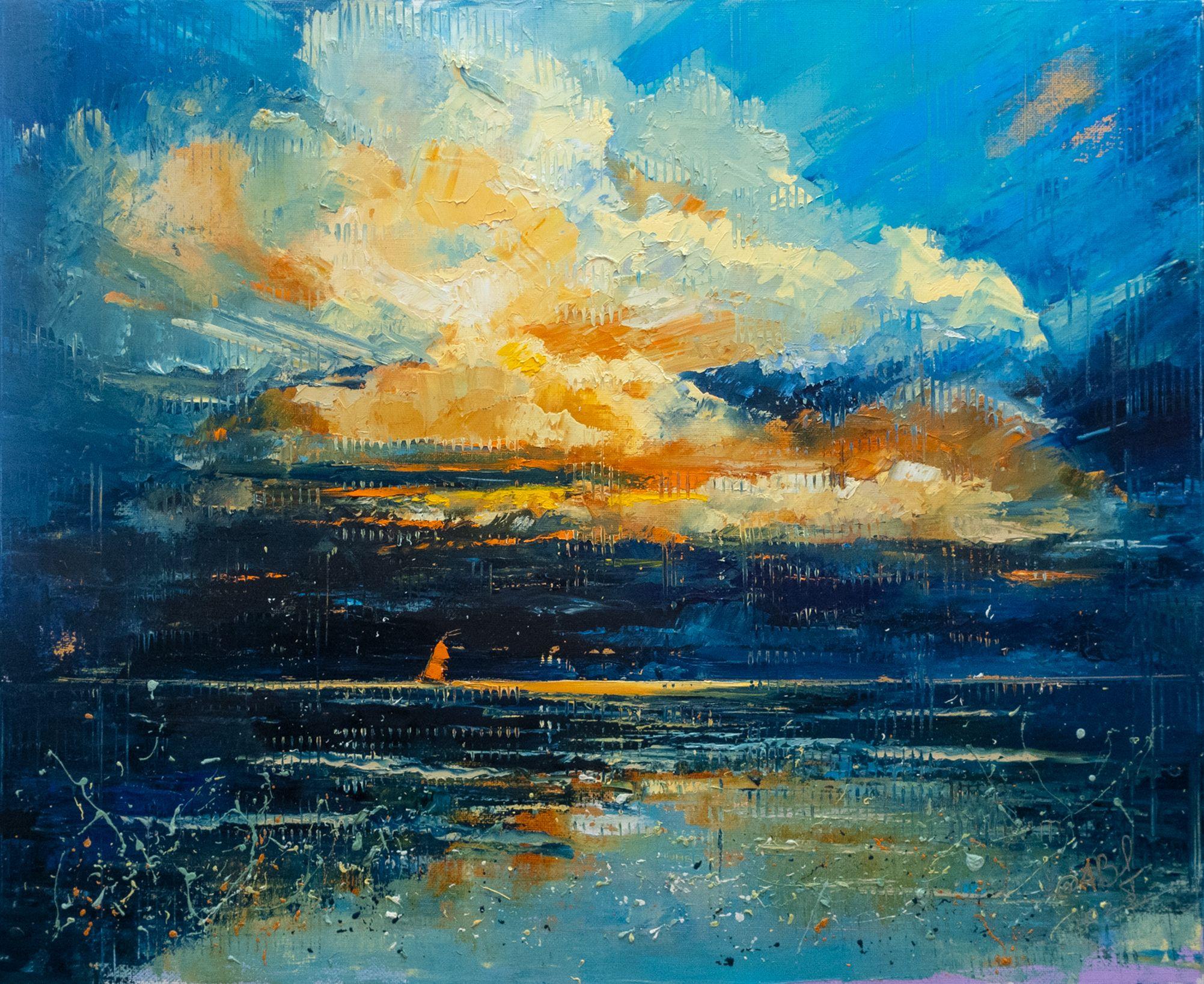 Dialogo con il cielo, Pittura, Olio su tela - Art di Anna Ravliuc