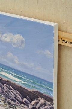 Plage à marée basse, lueur du matin, peinture, huile sur toile