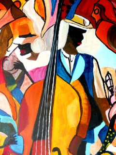 Cubist Symphony, Painting, Acrylic on Paper