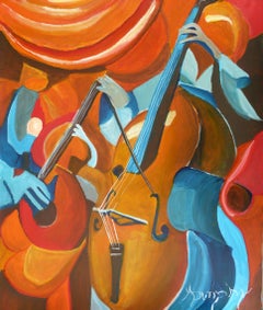 Cubist Serenade, Painting, Acrylic on Paper