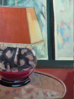 Gelbe Lampe am Fenster, Malerei, Acryl auf Leinwand