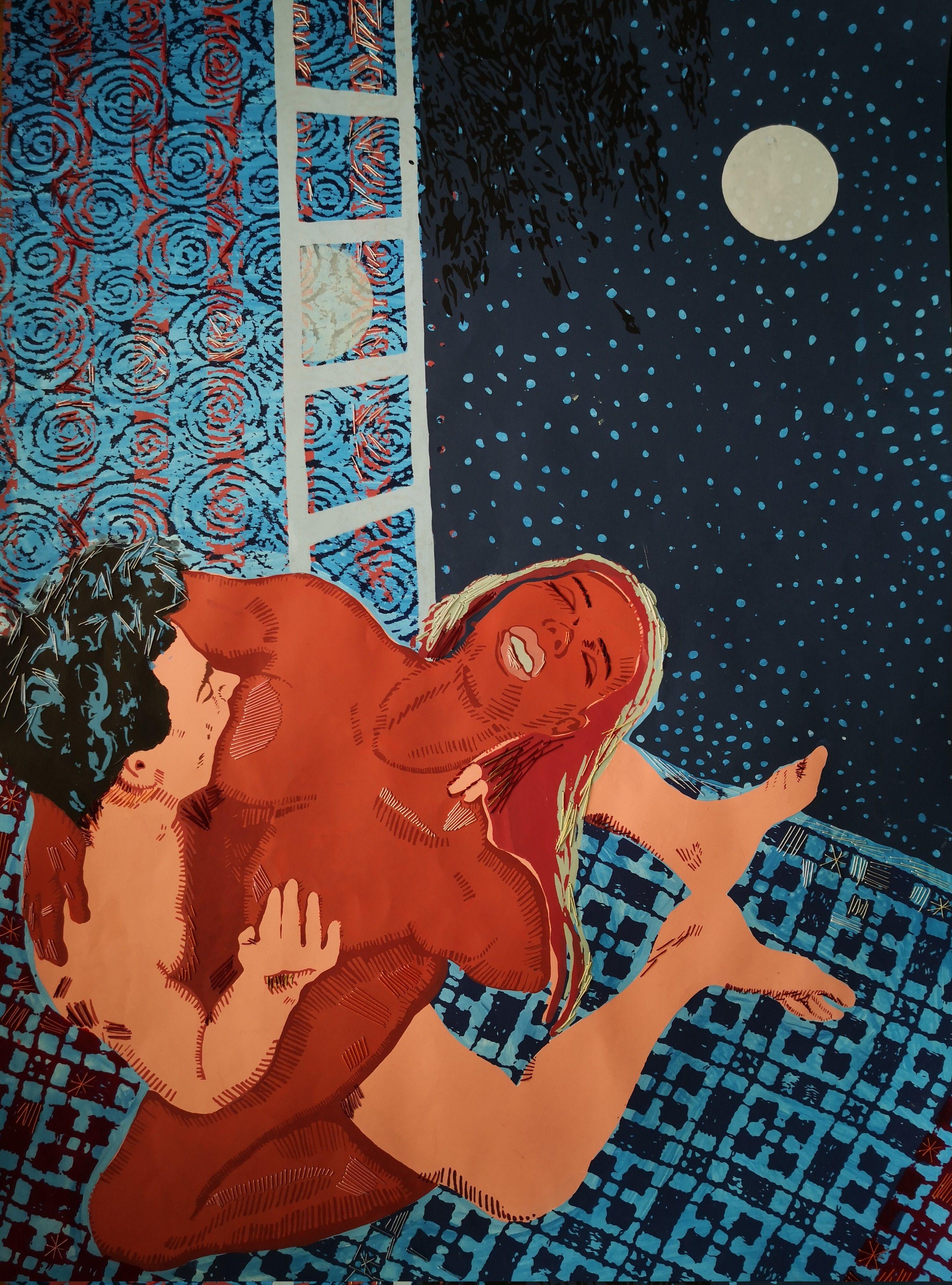Noche, Lavoro stampato a mano, Schermo - Art di Anyck Alvarez Kerloch