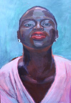 Girl with pink blouse, Painting, Acrylic on Paper