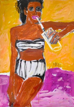 Bathing Beauty, Painting, Acrylic on Paper