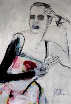 Donna con guanti, Disegno, Matita/Matita colorata su carta
