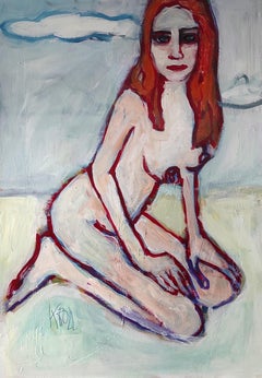 In spiaggia, Pittura, Acrilico su carta