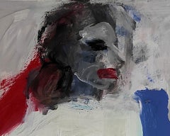Woman in a Red Chair, Painting, Acrylic on Paper