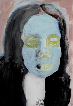 Portrait11, peinture, acrylique sur papier