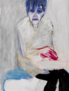 Donna con borsa, Disegno, Matita/Matita colorata su carta