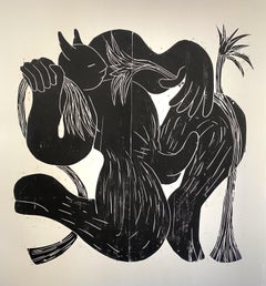 Satyr, Hand Printed Work, Woodcut