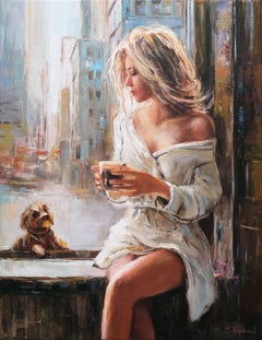 Morning Silence in the City, Painting, Oil on Canvas