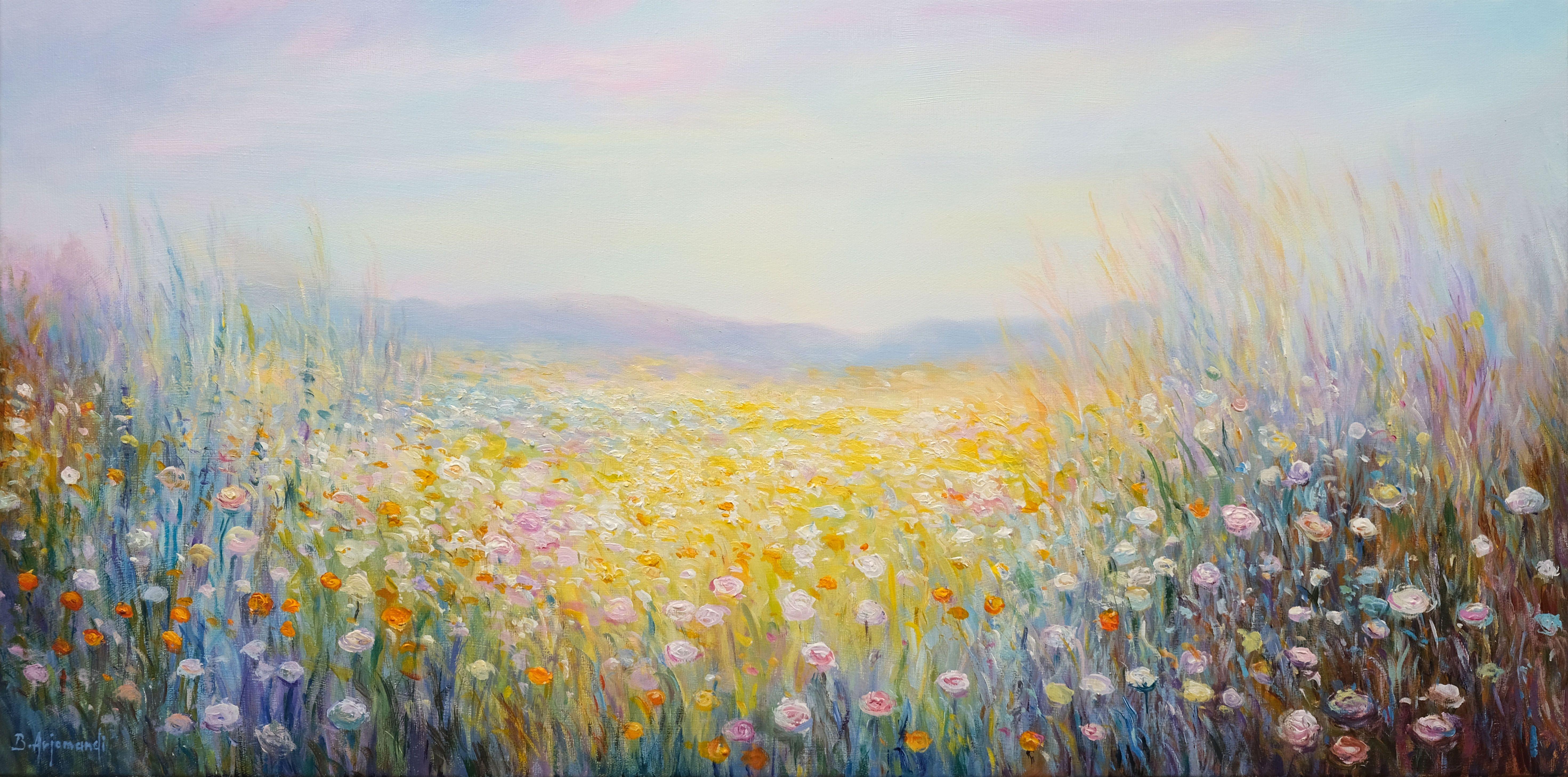 Field Serenity, Painting, Acrylic on Canvas - Art by Behshad Arjomandi
