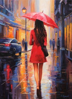Rainy Summer Day, Painting, Acrylic on Canvas