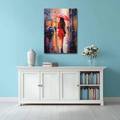 Jour d'été pluvieux, peinture, acrylique sur toile