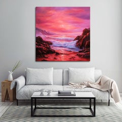 Red Seascape Fantasy, Painting, Oil on Canvas
