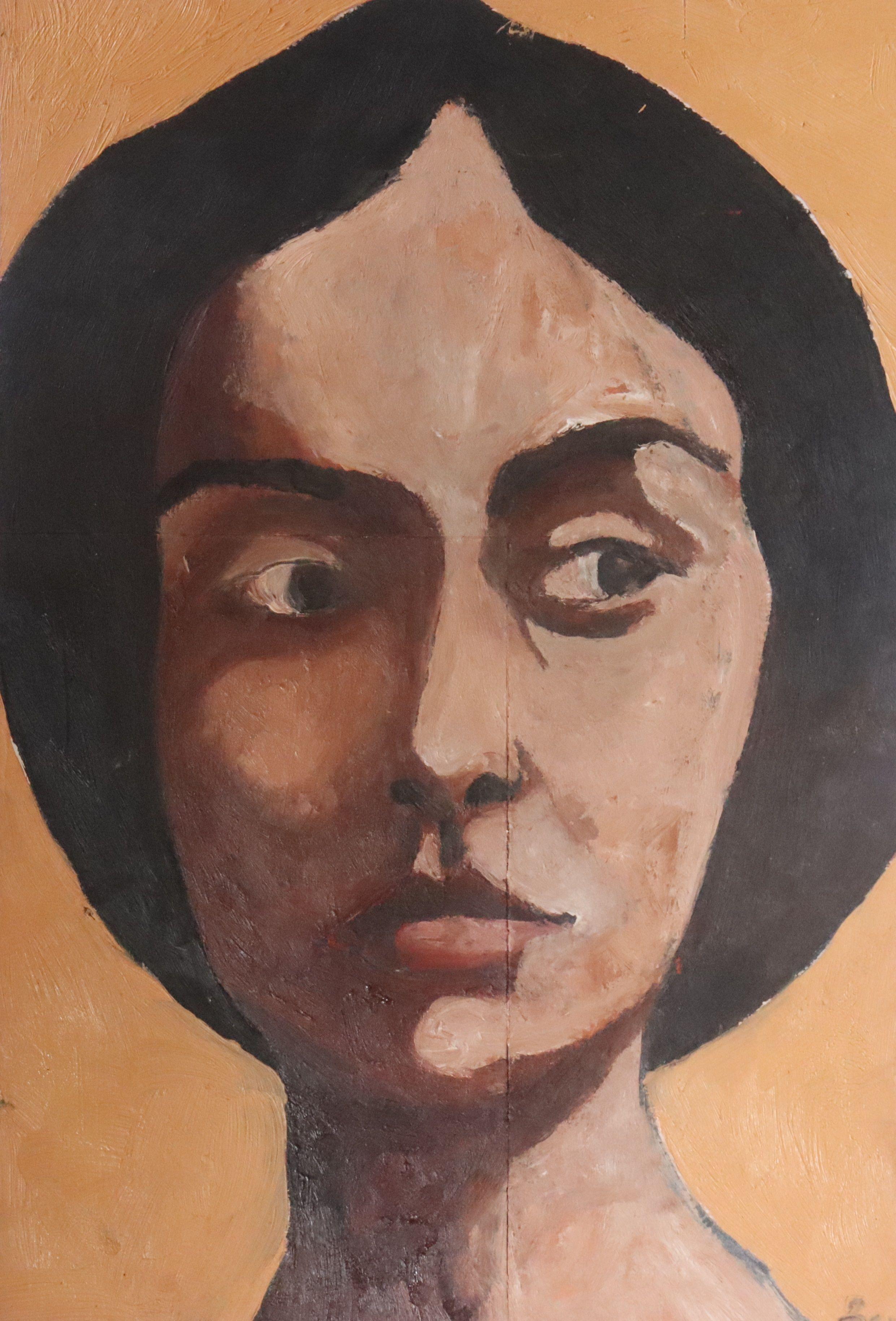Portrait Pastell, Malerei, Öl auf Papier