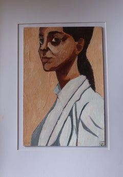 Portrait in Shirt, Painting, Oil on Paper