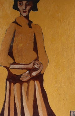 Portrait Orange, Painting, Oil on Paper