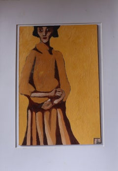 Portrait Orange, Painting, Oil on Paper