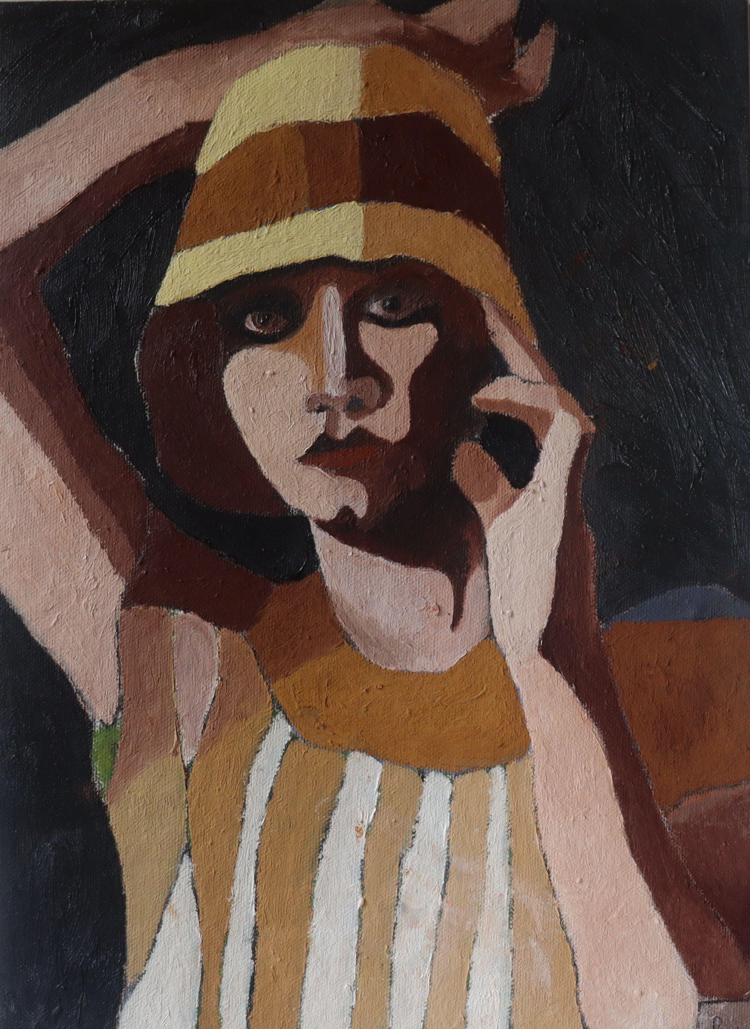 ritratto nero, Pittura, Olio su tela - Art di Benjamin Carrivick