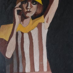 Gelber und roter Hut, Gemälde, Öl auf Leinwand