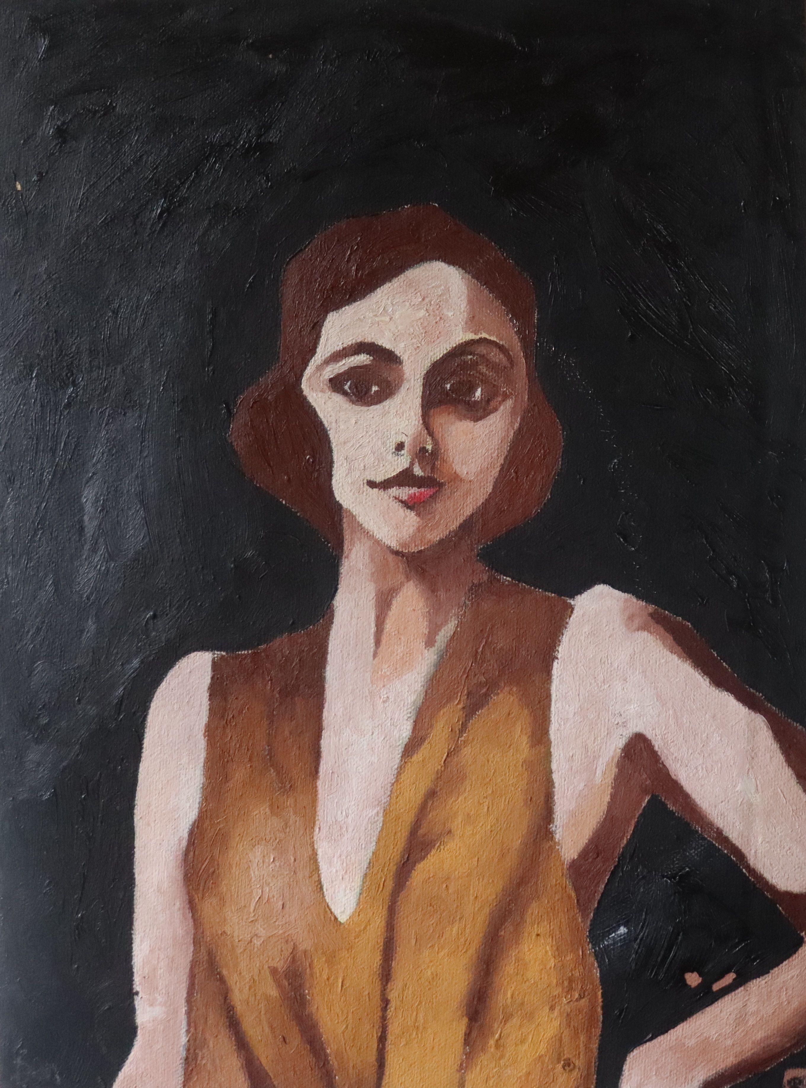 ritratto nero, Pittura, Olio su tela - Art di Benjamin Carrivick