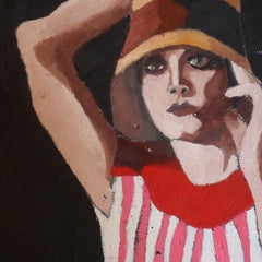 Woman in a hat, Painting, Oil on Canvas