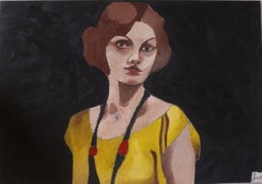 Woman with necklace, Painting, Oil on Canvas