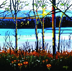Paix sur l'eau, peinture, huile sur panneau MDF