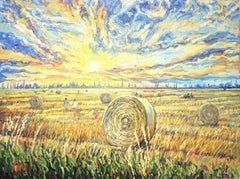 Hay Rolls, Painting, Oil on Canvas