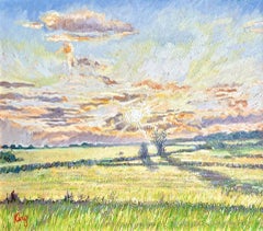 Sonnenuntergang bei Donori, Gemälde, Öl auf Andere