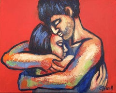 Lovers - Emotion, Painting, Acrylic on Canvas