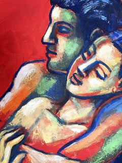 Lovers - Peaceful, Painting, Acrylic on Canvas