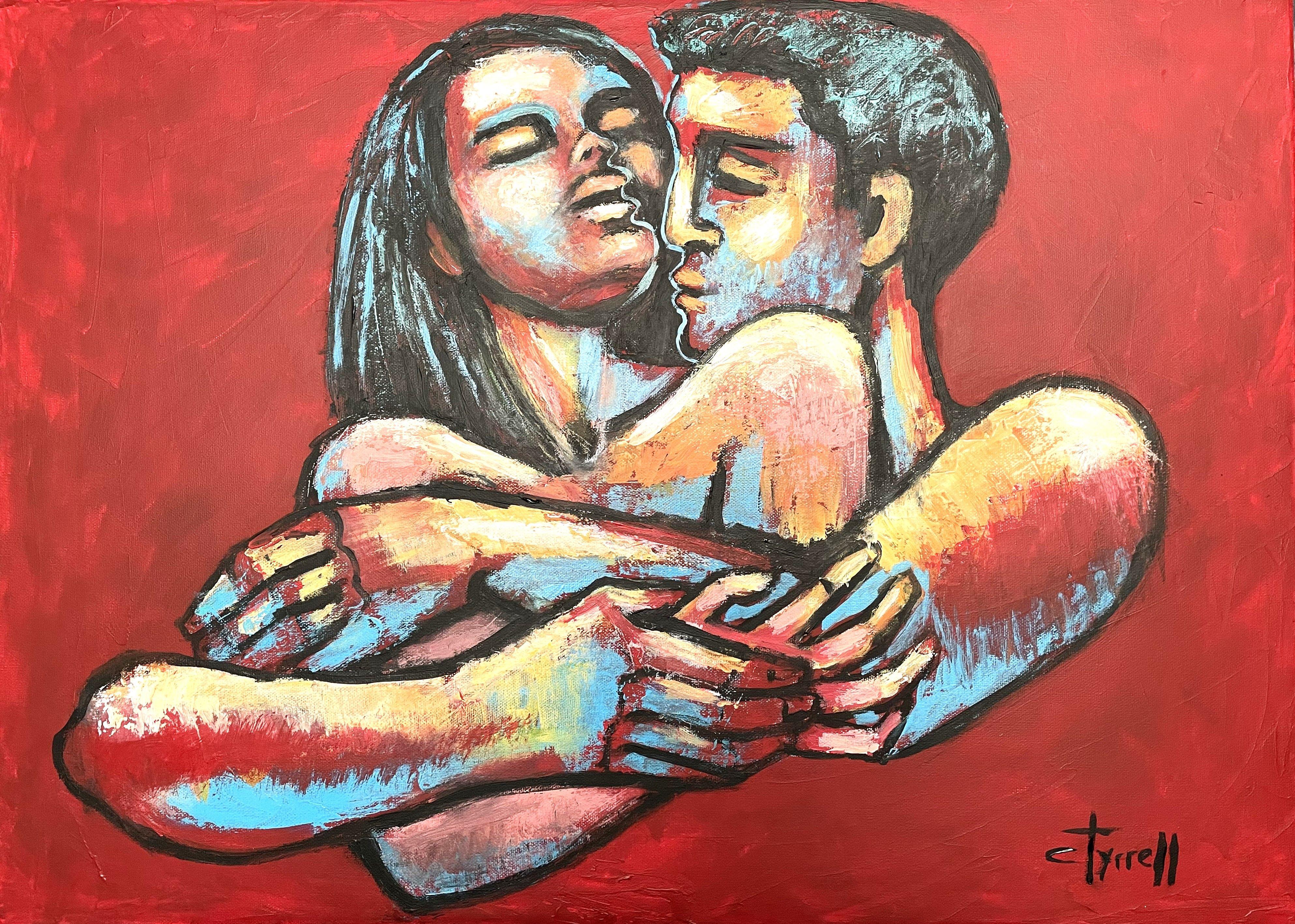 Liebespaar - Ich bete dich an, Gemälde, Acryl auf Leinwand