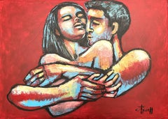Amantes - Te adoro, Pintura, Acrílico sobre lienzo