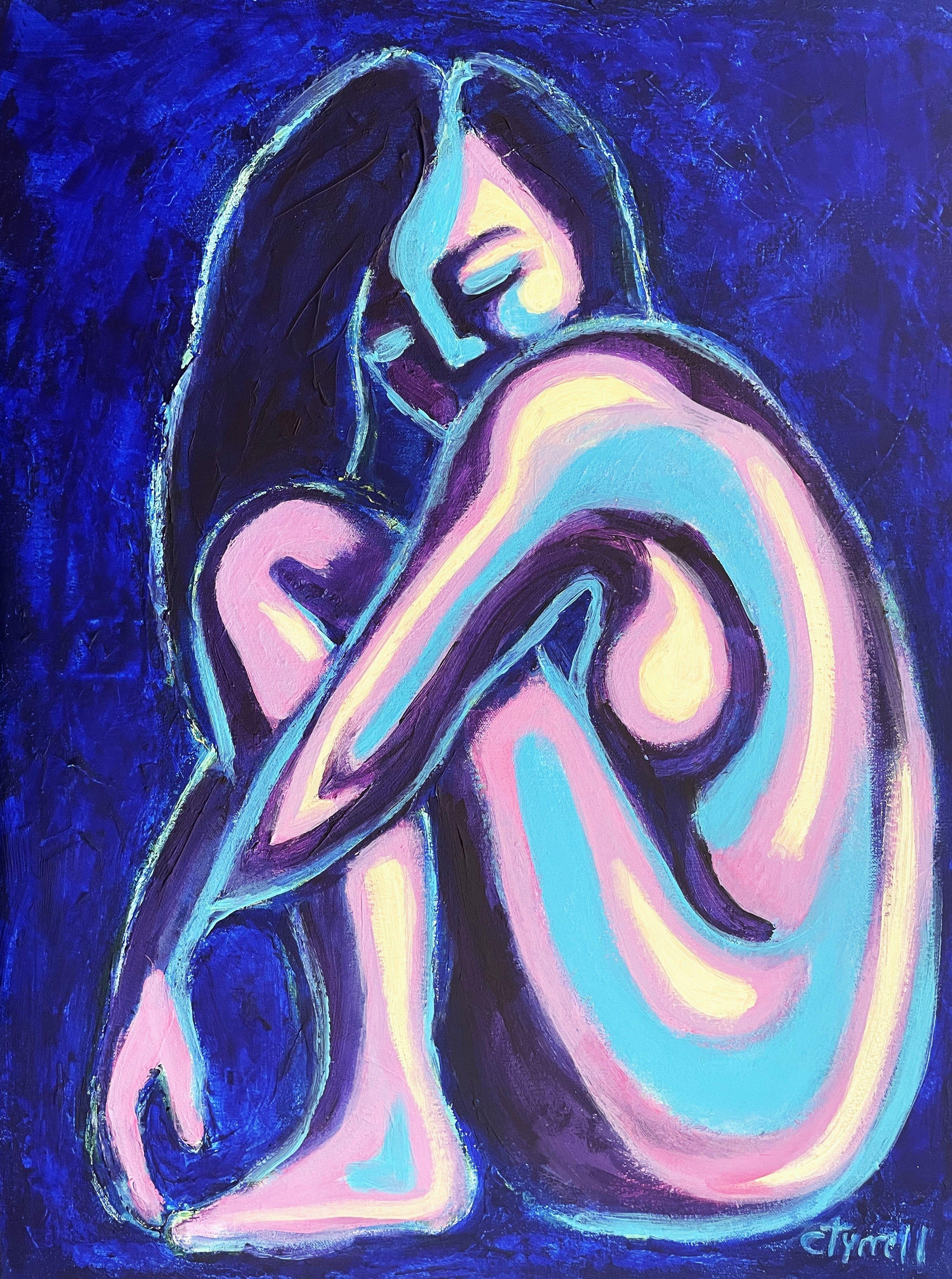 Dreaming Lady, Painting, Acrylic on Canvas